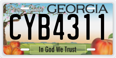 GA license plate CYB4311