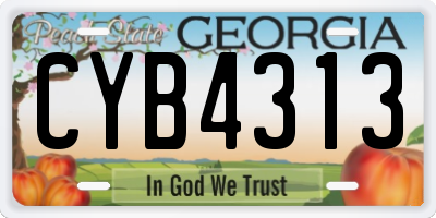 GA license plate CYB4313