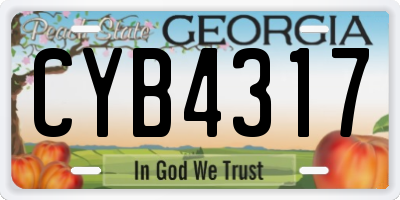 GA license plate CYB4317