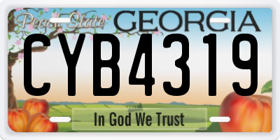 GA license plate CYB4319