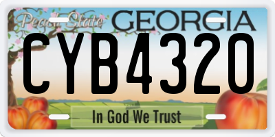 GA license plate CYB4320
