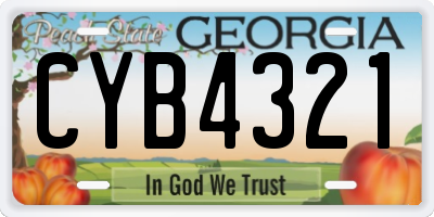 GA license plate CYB4321