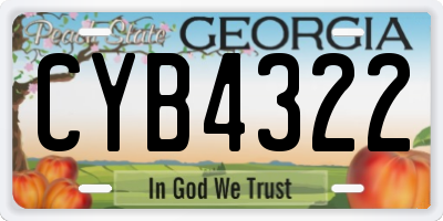GA license plate CYB4322