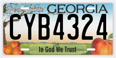 GA license plate CYB4324