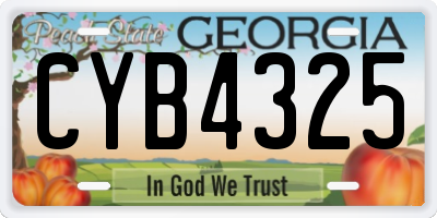 GA license plate CYB4325
