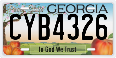 GA license plate CYB4326