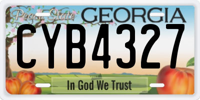 GA license plate CYB4327