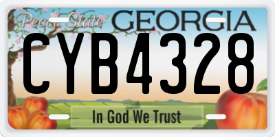 GA license plate CYB4328