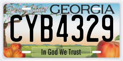 GA license plate CYB4329