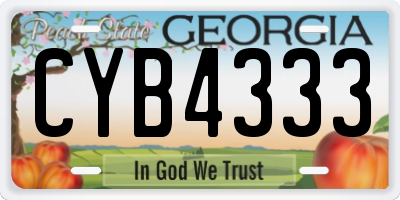 GA license plate CYB4333