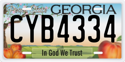 GA license plate CYB4334