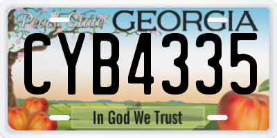 GA license plate CYB4335