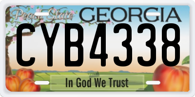 GA license plate CYB4338