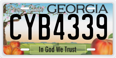 GA license plate CYB4339