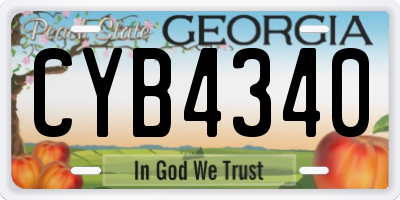 GA license plate CYB4340