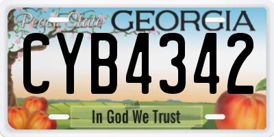 GA license plate CYB4342