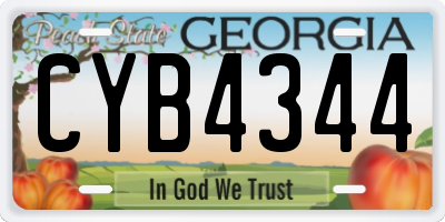 GA license plate CYB4344