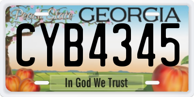 GA license plate CYB4345