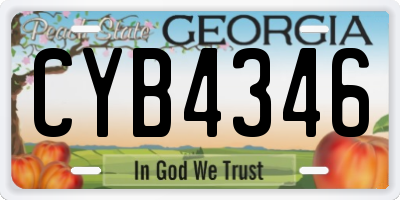 GA license plate CYB4346