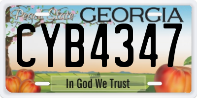 GA license plate CYB4347