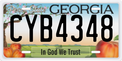 GA license plate CYB4348