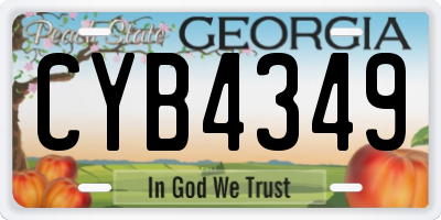 GA license plate CYB4349