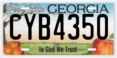 GA license plate CYB4350