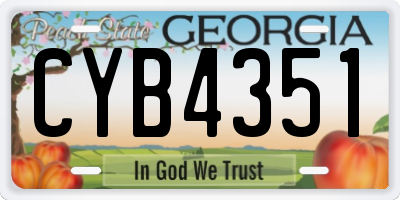 GA license plate CYB4351