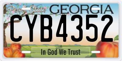 GA license plate CYB4352