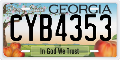 GA license plate CYB4353