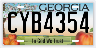 GA license plate CYB4354
