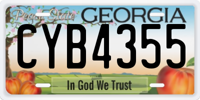 GA license plate CYB4355
