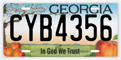 GA license plate CYB4356