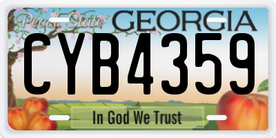 GA license plate CYB4359