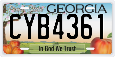 GA license plate CYB4361