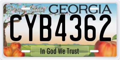 GA license plate CYB4362