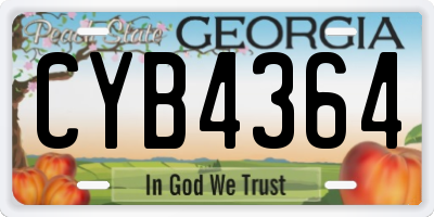 GA license plate CYB4364