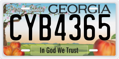 GA license plate CYB4365