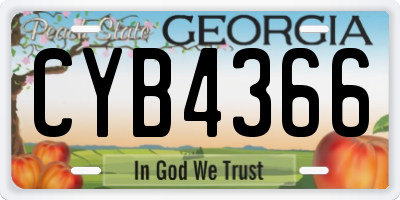 GA license plate CYB4366