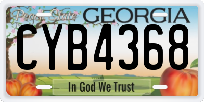 GA license plate CYB4368
