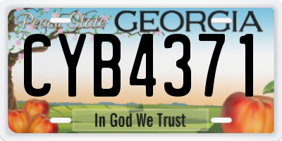 GA license plate CYB4371