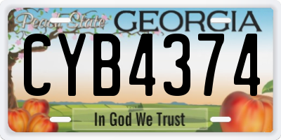 GA license plate CYB4374