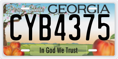 GA license plate CYB4375
