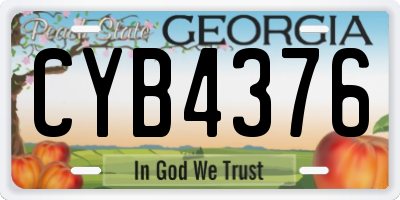 GA license plate CYB4376