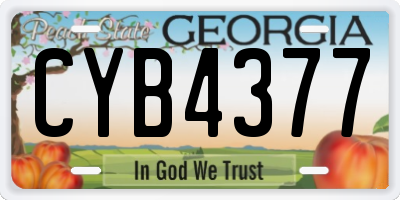 GA license plate CYB4377