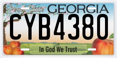 GA license plate CYB4380