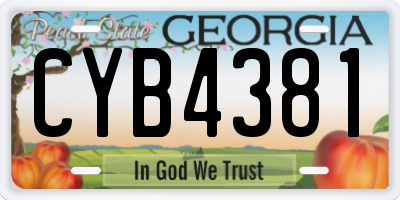GA license plate CYB4381