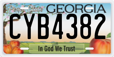 GA license plate CYB4382