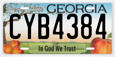 GA license plate CYB4384