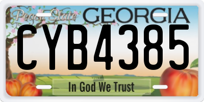 GA license plate CYB4385